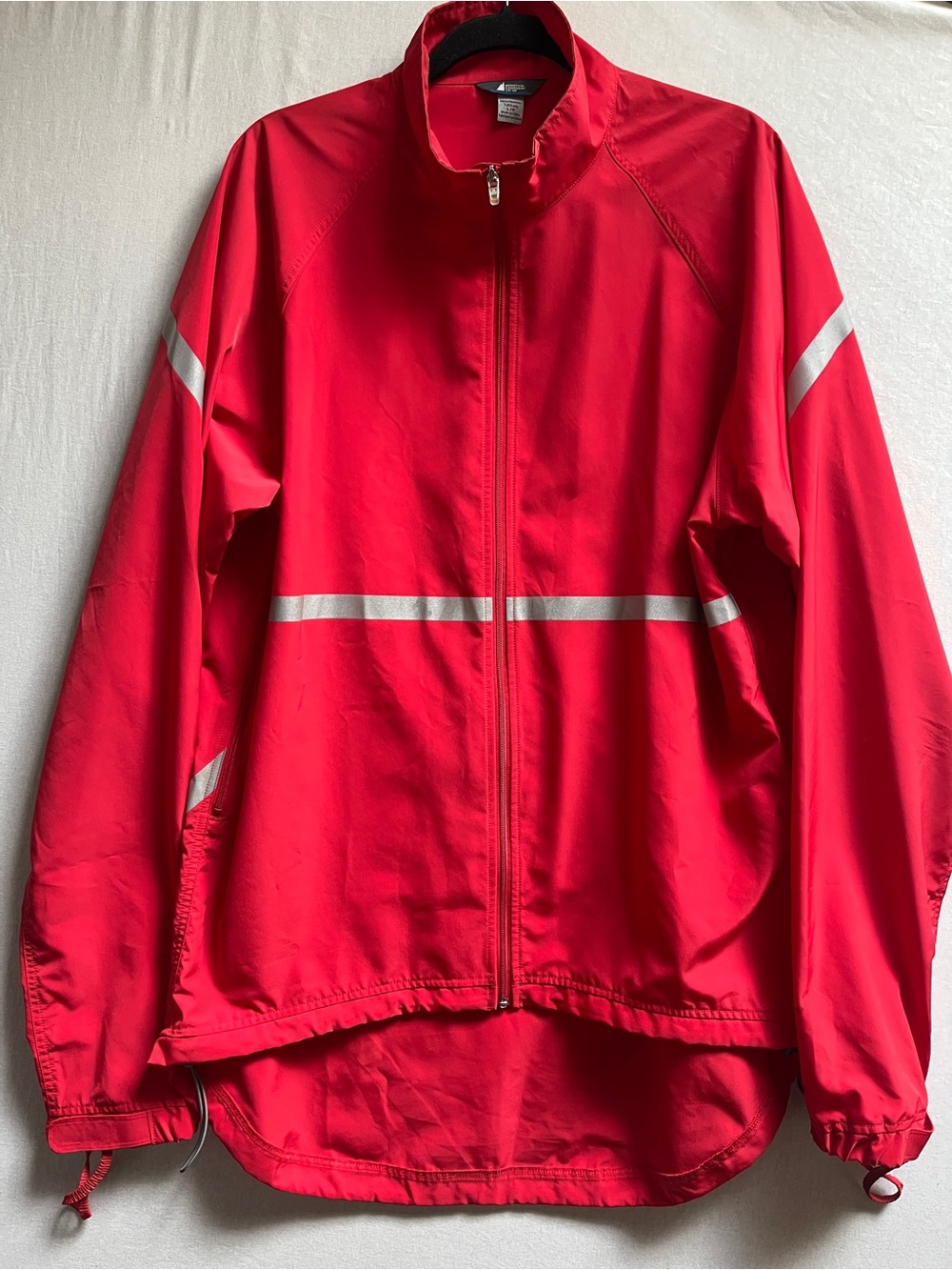 MEC Red Reflective Lightweight Cycling Running Windbreaker Jacket L - Tall Long